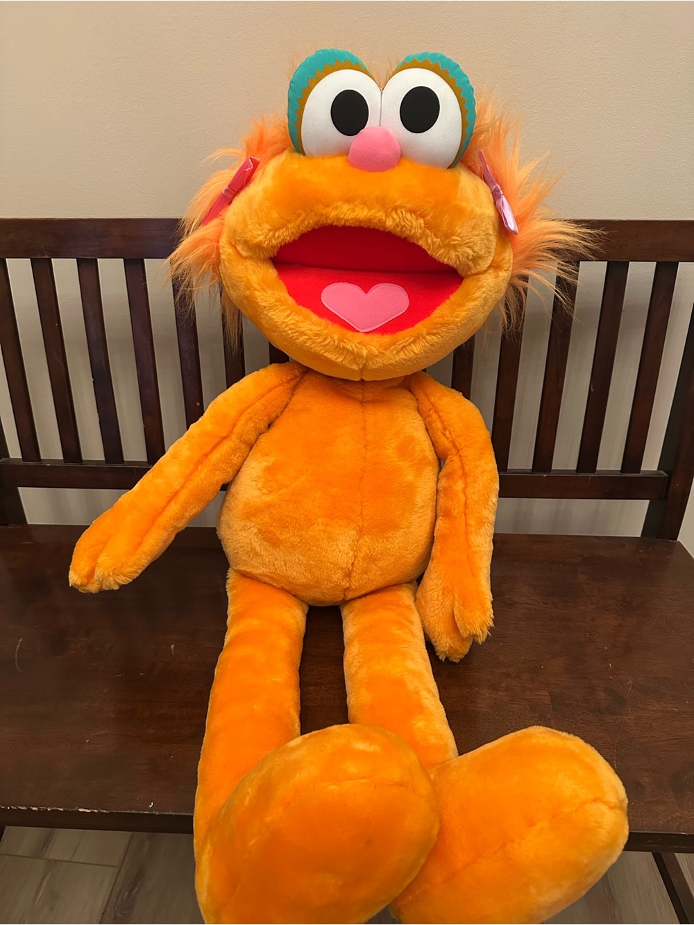 Playskool Plush Zoe 36” Jumbo 1995 Hasbro Sesame Street Furry Vtg Collector